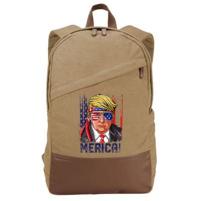 4th Of July Merica Trump Shirt USA American Flag Vintage Cotton Canvas Backpack