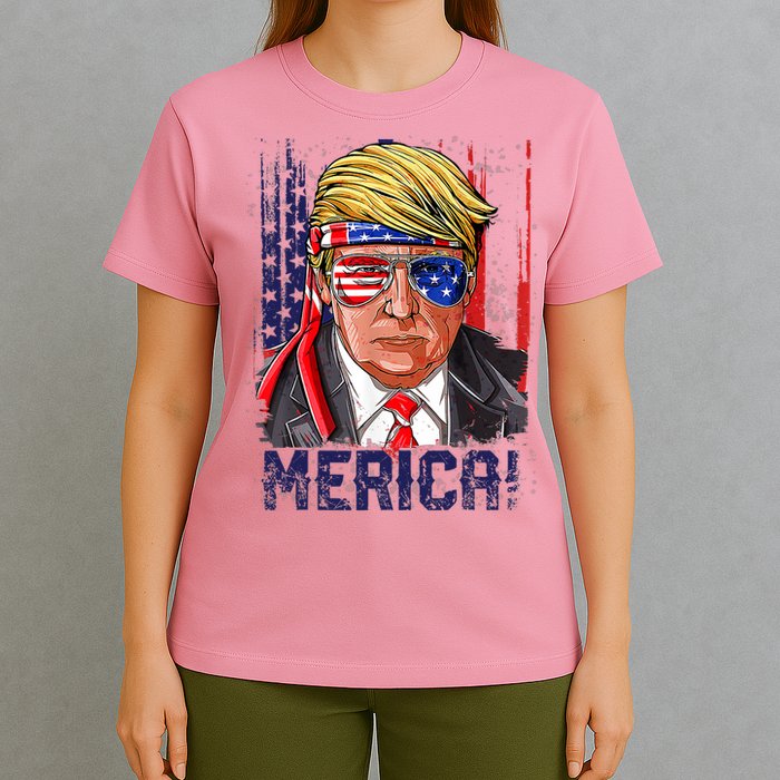 4th Of July Merica Trump Shirt USA American Flag Vintage T-Shirt