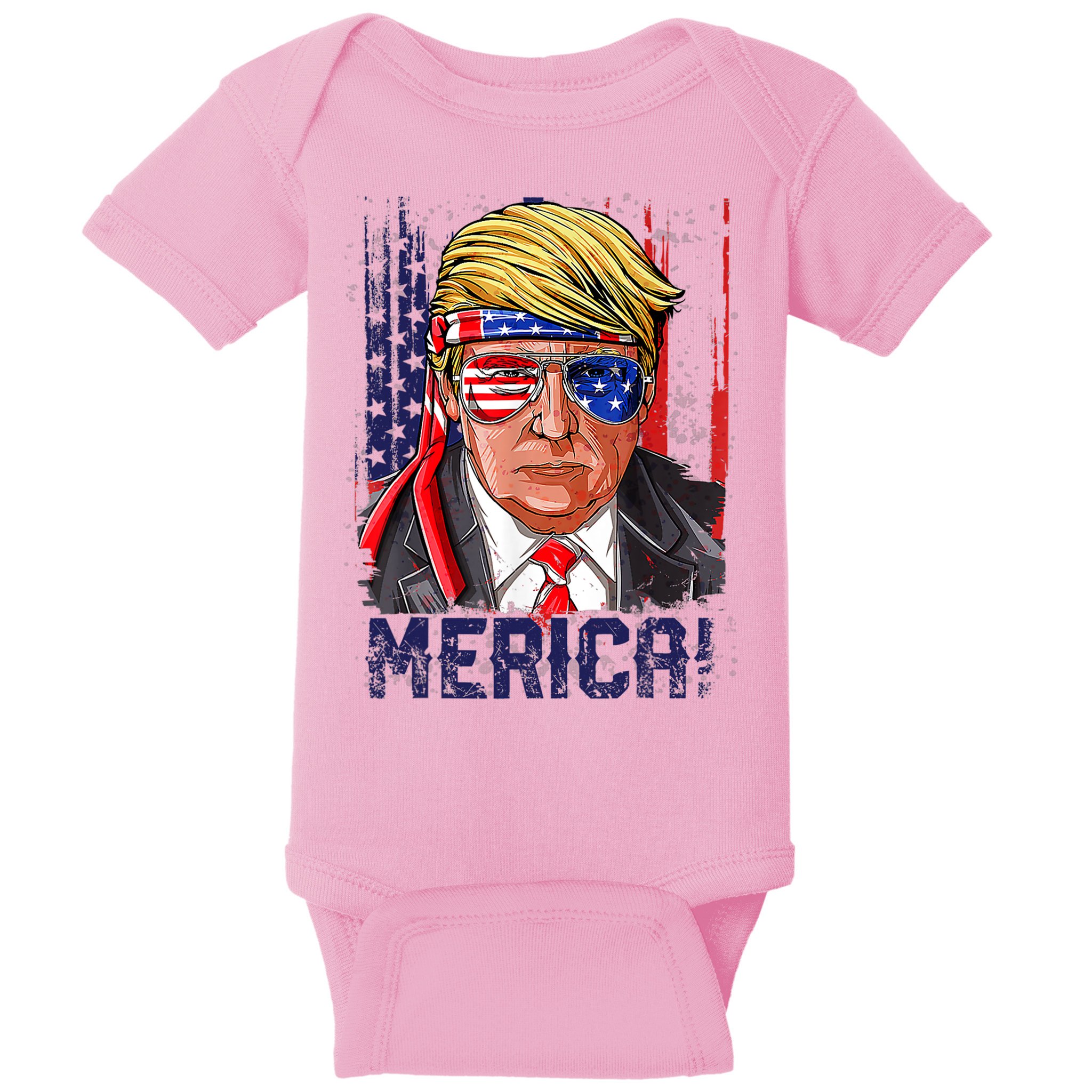 4th Of July Merica Trump Shirt USA American Flag Vintage Baby Bodysuit