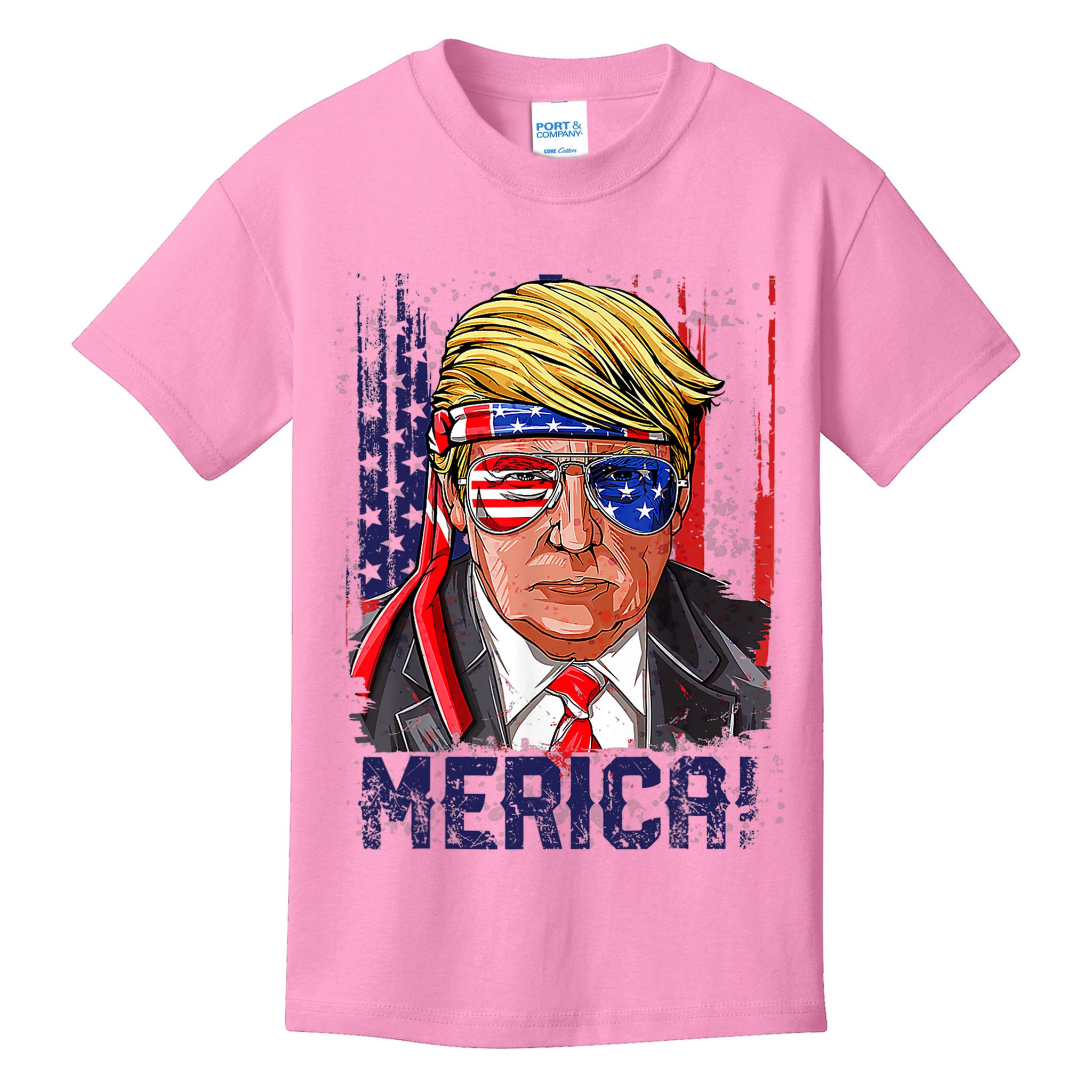 4th Of July Merica Trump Shirt USA American Flag Vintage Kids T-Shirt
