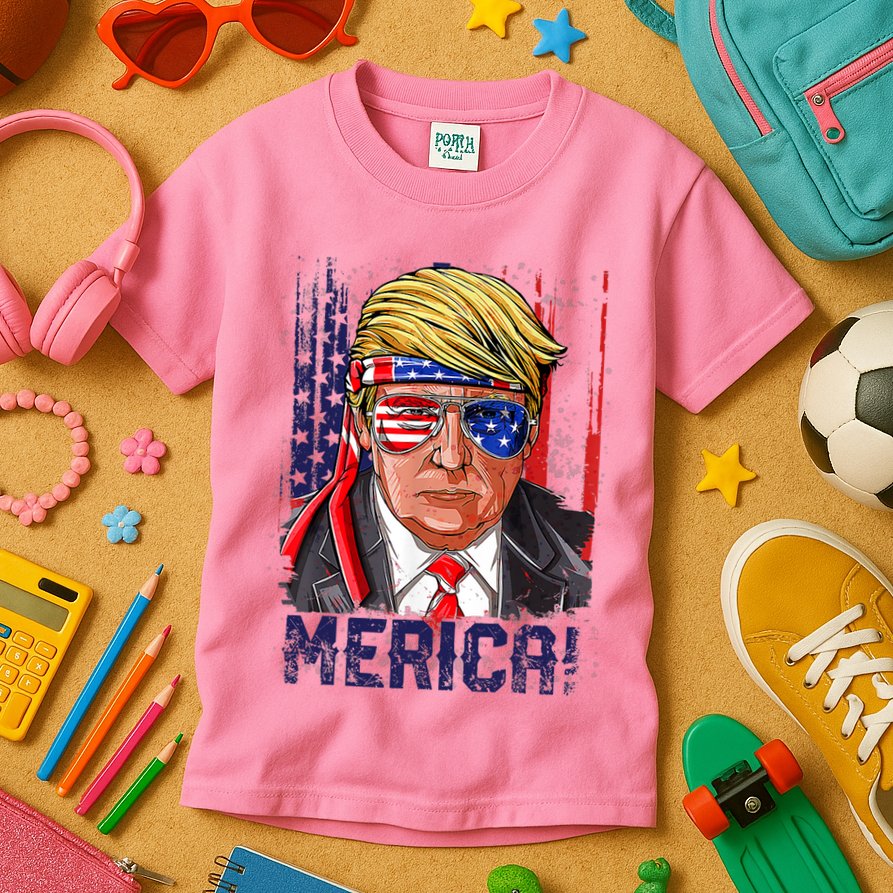 4th Of July Merica Trump Shirt USA American Flag Vintage Kids T-Shirt
