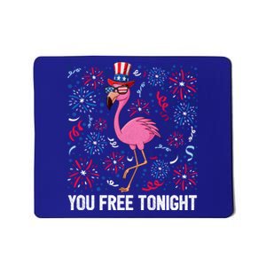 4th Of July You Free Tonight Flamingo Bird Usa Flag Freedom Cute Gift Mousepad