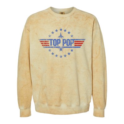 4th Of July Funny Family Patriotic Top Pop Fathers Day Colorblast Crewneck Sweatshirt