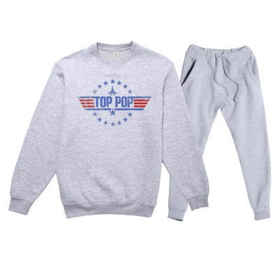 4th Of July Funny Family Patriotic Top Pop Fathers Day Premium Crewneck Sweatsuit Set