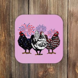 4th Of July Chicken Fourth Of July Patriotic Mom Coaster