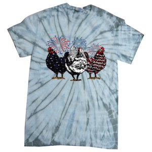 4th Of July Chicken Fourth Of July Patriotic Mom Tie-Dye T-Shirt