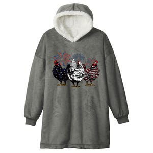 4th Of July Chicken Fourth Of July Patriotic Mom Hooded Wearable Blanket