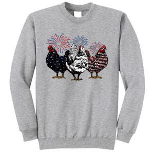 4th Of July Chicken Fourth Of July Patriotic Mom Tall Sweatshirt