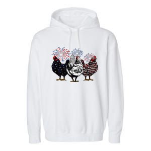 4th Of July Chicken Fourth Of July Patriotic Mom Garment-Dyed Fleece Hoodie