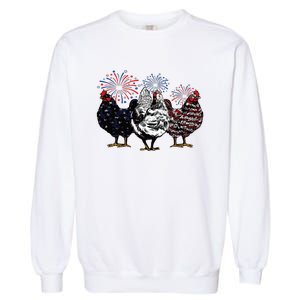 4th Of July Chicken Fourth Of July Patriotic Mom Garment-Dyed Sweatshirt