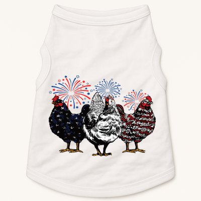 4th Of July Chicken Fourth Of July Patriotic Mom Doggie Tank