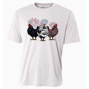 4th Of July Chicken Fourth Of July Patriotic Mom Cooling Performance Crew T-Shirt