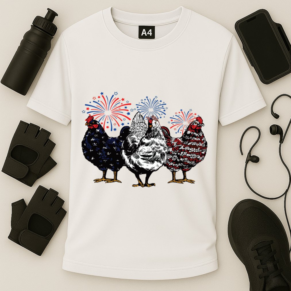 4th Of July Chicken Fourth Of July Patriotic Mom Cooling Performance Crew T-Shirt