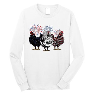 4th Of July Chicken Fourth Of July Patriotic Mom Long Sleeve Shirt