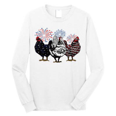 4th Of July Chicken Fourth Of July Patriotic Mom Long Sleeve Shirt