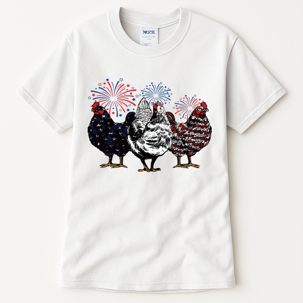 4th Of July Chicken Fourth Of July Patriotic Mom Tall T-Shirt
