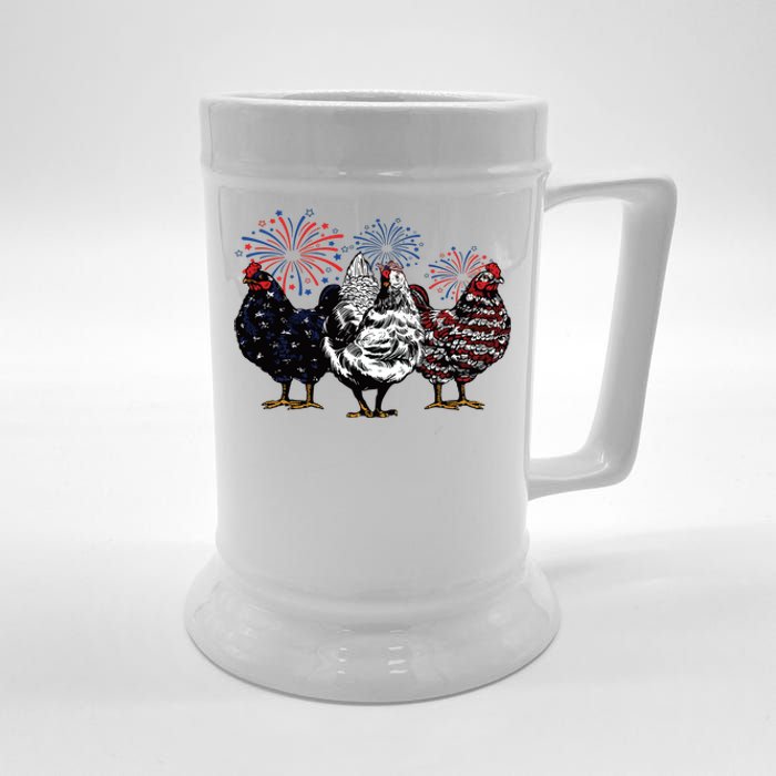 4th Of July Chicken Fourth Of July Patriotic Mom Beer Stein