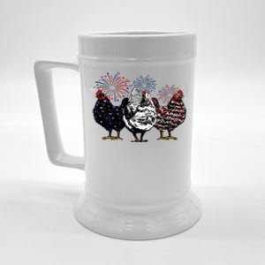 4th Of July Chicken Fourth Of July Patriotic Mom Beer Stein