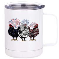 4th Of July Chicken Fourth Of July Patriotic Mom 12 oz Stainless Steel Tumbler Cup