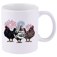 4th Of July Chicken Fourth Of July Patriotic Mom 11oz C Handle Ceramic Mug