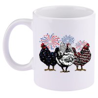 4th Of July Chicken Fourth Of July Patriotic Mom 11oz C Handle Ceramic Mug