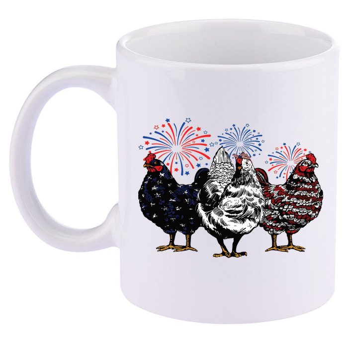 4th Of July Chicken Fourth Of July Patriotic Mom 11oz C Handle Ceramic Mug