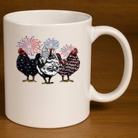 4th Of July Chicken Fourth Of July Patriotic Mom 11oz C Handle Ceramic Mug