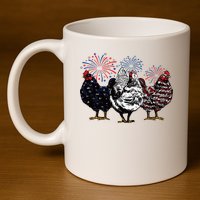 4th Of July Chicken Fourth Of July Patriotic Mom 11oz C Handle Ceramic Mug