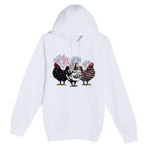 4th Of July Chicken Fourth Of July Patriotic Mom Premium Pullover Hoodie