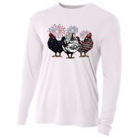 4th Of July Chicken Fourth Of July Patriotic Mom Cooling Performance Long Sleeve Crew