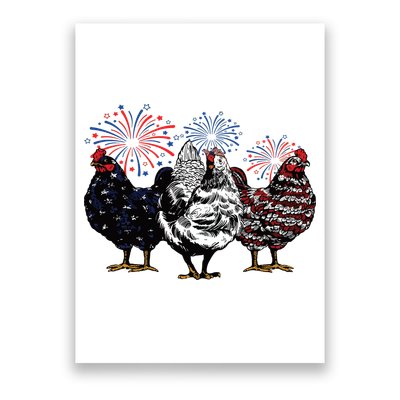 4th Of July Chicken Fourth Of July Patriotic Mom Poster