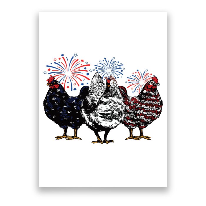 4th Of July Chicken Fourth Of July Patriotic Mom Poster