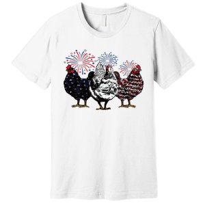 4th Of July Chicken Fourth Of July Patriotic Mom Premium T-Shirt