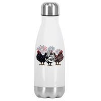 4th Of July Chicken Fourth Of July Patriotic Mom Stainless Steel Insulated Water Bottle