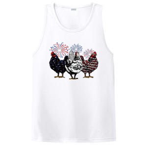 4th Of July Chicken Fourth Of July Patriotic Mom PosiCharge Competitor Tank