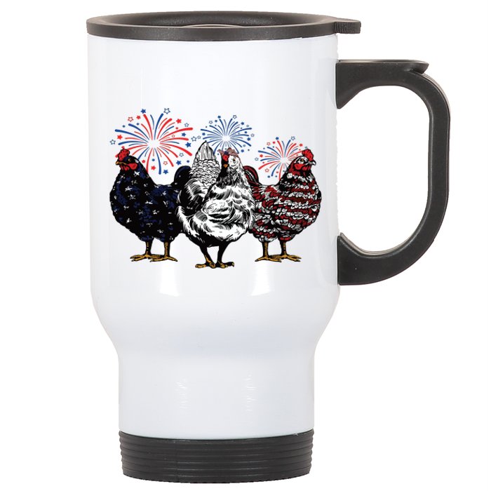 4th Of July Chicken Fourth Of July Patriotic Mom Stainless Steel Travel Mug