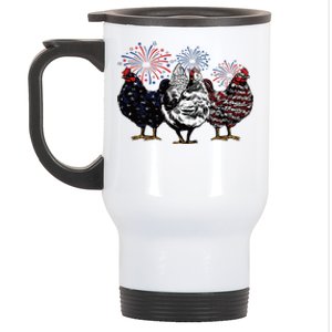 4th Of July Chicken Fourth Of July Patriotic Mom Stainless Steel Travel Mug