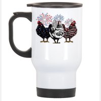 4th Of July Chicken Fourth Of July Patriotic Mom Stainless Steel Travel Mug