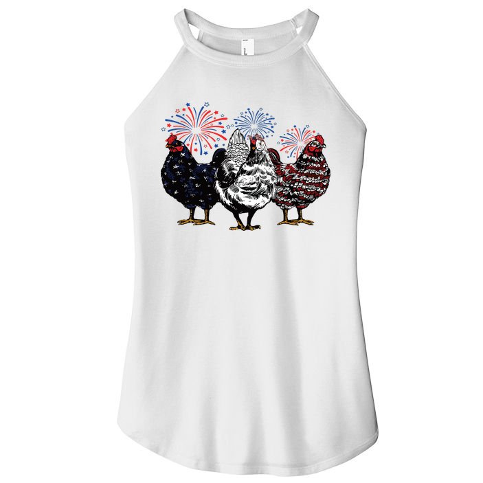 4th Of July Chicken Fourth Of July Patriotic Mom Women's Perfect Tri Rocker Tank