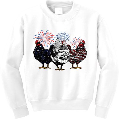 4th Of July Chicken Fourth Of July Patriotic Mom Kids Sweatshirt