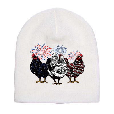 4th Of July Chicken Fourth Of July Patriotic Mom Short Acrylic Beanie