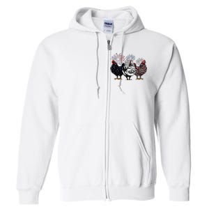 4th Of July Chicken Fourth Of July Patriotic Mom Full Zip Hoodie