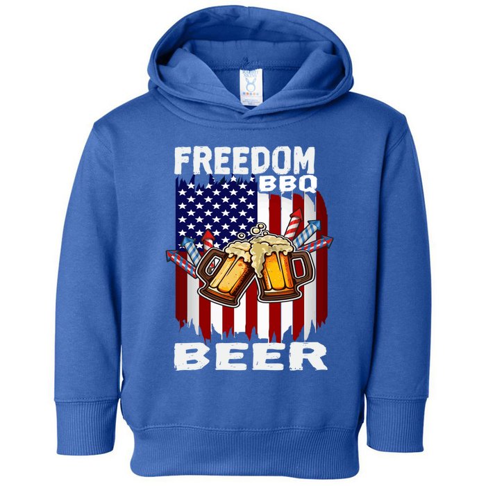 4th Of July Bbq Beer Freedom Day Ing Us Flag Patriotic Gift Toddler Hoodie