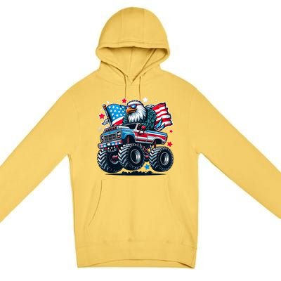 4th Of July American Flag Eagle Usa Premium Pullover Hoodie