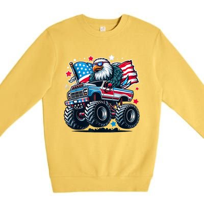 4th Of July American Flag Eagle Usa Premium Crewneck Sweatshirt