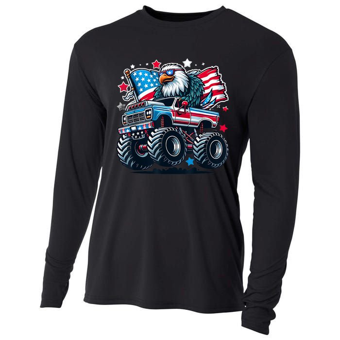 4th Of July American Flag Eagle Usa Cooling Performance Long Sleeve Crew