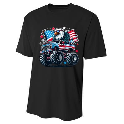 4th Of July American Flag Eagle Usa Performance Sprint T-Shirt