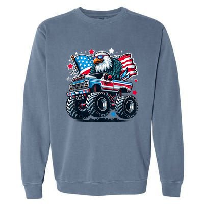 4th Of July American Flag Eagle Usa Garment-Dyed Sweatshirt