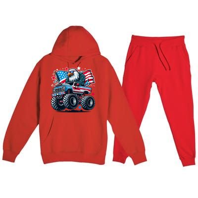 4th Of July American Flag Eagle Usa Premium Hooded Sweatsuit Set