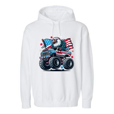 4th Of July American Flag Eagle Usa Garment-Dyed Fleece Hoodie